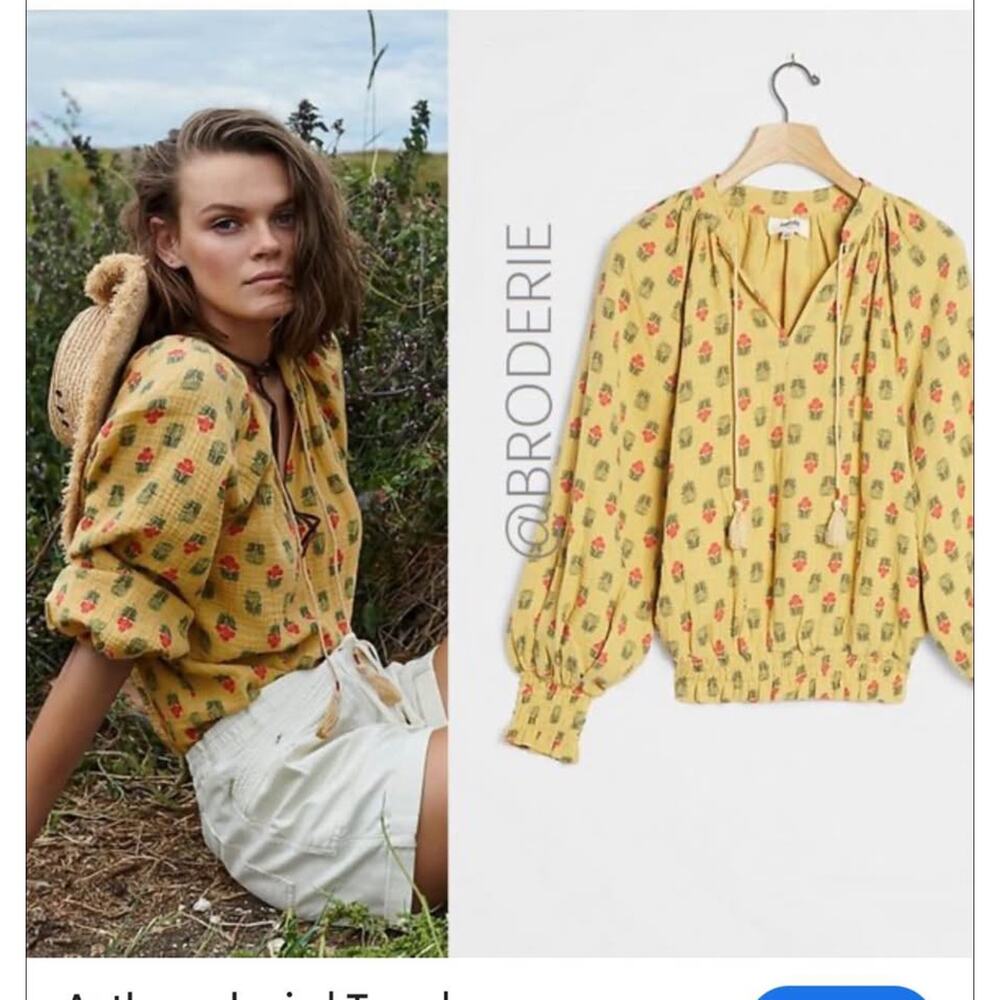 Sz XS - Porridge (Anthropologie) Boho‎ Peasant Blouse